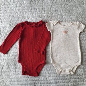 Carter's Bodysuits Toddler Girl Size 18 Months Long Short Sleeve Onesies